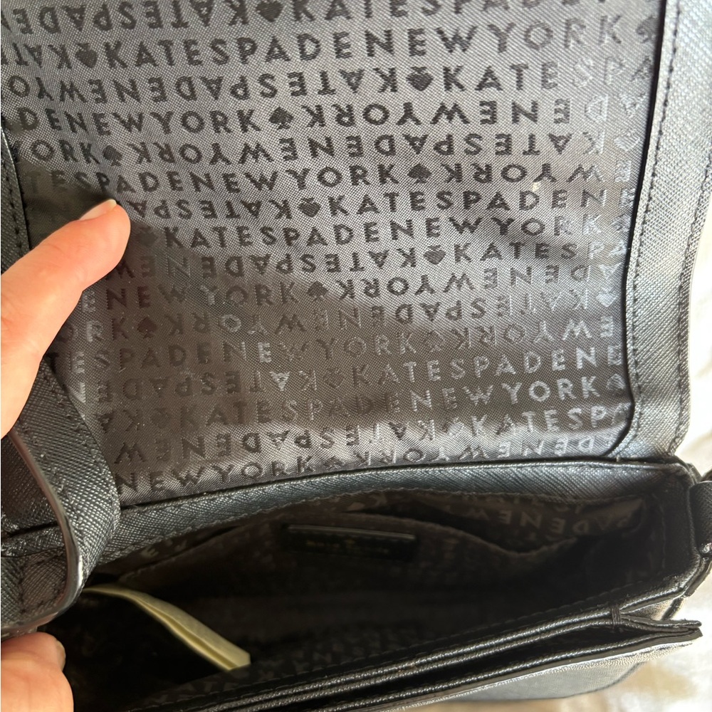 Structured Black Crossbody Bag with Gold Accent - Picture 4 of 4